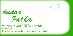 andor palka business card